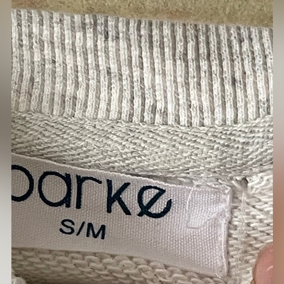 Parke Chenille Shrunken Mockneck S/M Varsity Letterman P Crewneck Gray - Picture 10 of 11